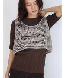 Mix knit tank top