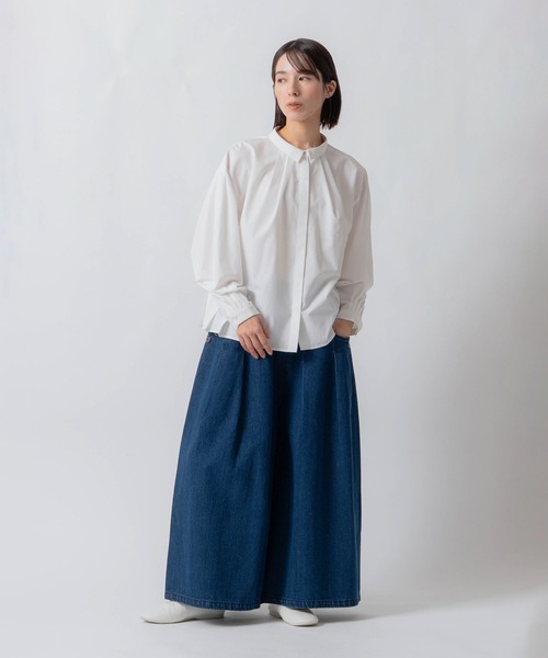 Kelen(ケレン)の「「KELEN / ケレン」サイドプリーツデザインブラウス(シャツ/ブラウス・レディース・グリーン/オフホワイト/ブラック/グレイッシュベージュ・S/M)」の20枚目の写真