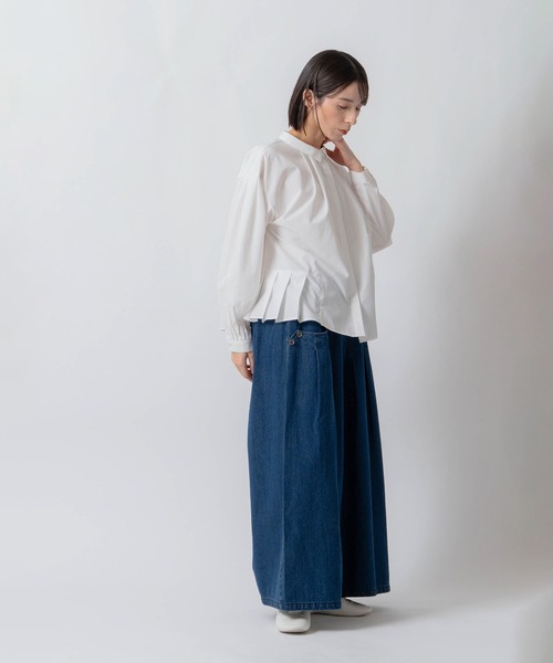 Kelen(ケレン)の「「KELEN / ケレン」サイドプリーツデザインブラウス(シャツ/ブラウス・レディース・グリーン/オフホワイト/ブラック/グレイッシュベージュ・S/M)」の21枚目の写真
