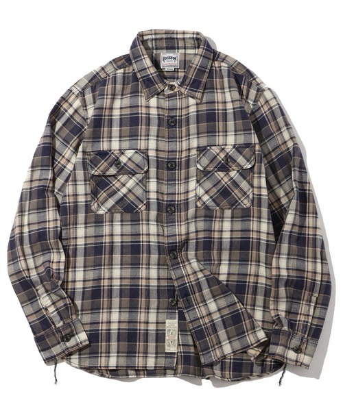 CORPUS TOKYO（コーパス トーキョー）の「【HOUSTON/ヒューストン】VINTAGE CHECK FLANNEL SHIRT/ヴィンテージ チェックフランネルシャツ（シャツ/ブラウス・メンズ・バーガンディー/ネイビー/ブラウン・M/L/XL）」の2枚目の写真
