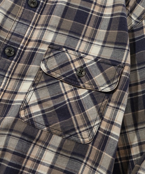 CORPUS TOKYO（コーパス トーキョー）の「【HOUSTON/ヒューストン】VINTAGE CHECK FLANNEL SHIRT/ヴィンテージ チェックフランネルシャツ（シャツ/ブラウス・メンズ・バーガンディー/ネイビー/ブラウン・M/L/XL）」の9枚目の写真
