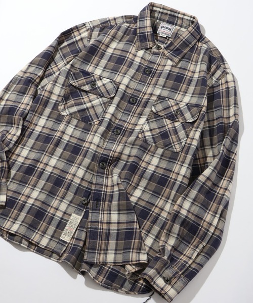 CORPUS TOKYO（コーパス トーキョー）の「【HOUSTON/ヒューストン】VINTAGE CHECK FLANNEL SHIRT/ヴィンテージ チェックフランネルシャツ（シャツ/ブラウス・メンズ・バーガンディー/ネイビー/ブラウン・M/L/XL）」の8枚目の写真