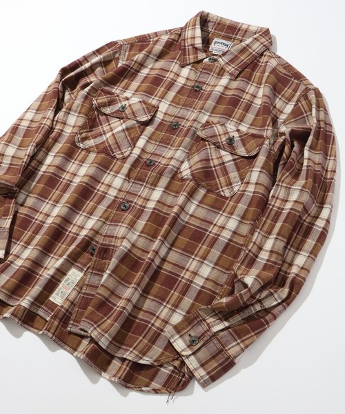 CORPUS TOKYO（コーパス トーキョー）の「【HOUSTON/ヒューストン】VINTAGE CHECK FLANNEL SHIRT/ヴィンテージ チェックフランネルシャツ（シャツ/ブラウス・メンズ・バーガンディー/ネイビー/ブラウン・M/L/XL）」の4枚目の写真