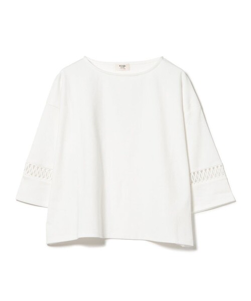 BEAMS HEART（ビームスハート）の「袖 レース プルオーバー（Tシャツ/カットソー・レディース・チャコールグレー/レッド系その他7/ライトグレー/オフホワイト・FREE）」の2枚目の写真