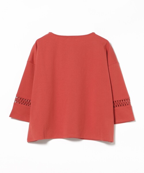 BEAMS HEART（ビームスハート）の「袖 レース プルオーバー（Tシャツ/カットソー・レディース・チャコールグレー/レッド系その他7/ライトグレー/オフホワイト・FREE）」の8枚目の写真