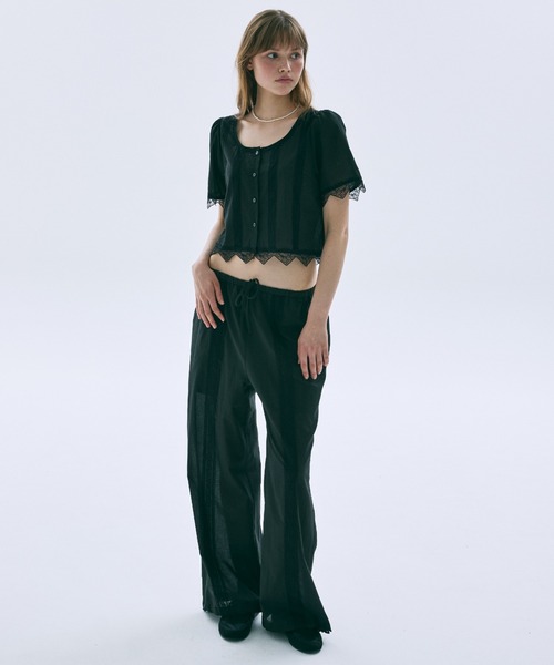 Mardi Mercredi(マルディメクルディ)の「SHEER COTTON PANTS LACE / シアー コットン パンツ レース(その他パンツ・レディース・クリーム/ブラック・FREE)」の7枚目の写真