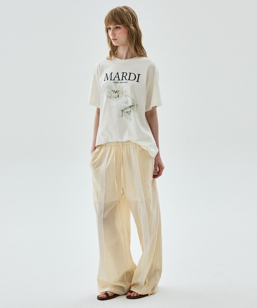Mardi Mercredi(マルディメクルディ)の「SHEER COTTON PANTS LACE / シアー コットン パンツ レース(その他パンツ・レディース・クリーム/ブラック・FREE)」の8枚目の写真