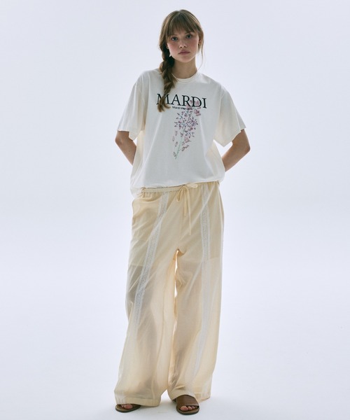 Mardi Mercredi(マルディメクルディ)の「SHEER COTTON PANTS LACE / シアー コットン パンツ レース(その他パンツ・レディース・クリーム/ブラック・FREE)」の15枚目の写真