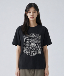 BEMIGHTY（ビーマイティー）の「キャンピングトリップオーバーサイズ半袖Tシャツ[ブラック]（Tシャツ/カットソー）」