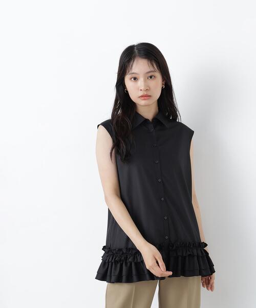 N.(N. Natural Beauty Basic)(エヌエヌナチュラルビューティーベーシック)の「フリルヘムシャツ(シャツ/ブラウス・レディース・ブラック/オフホワイト/ブラウン・フリ-)」の3枚目の写真