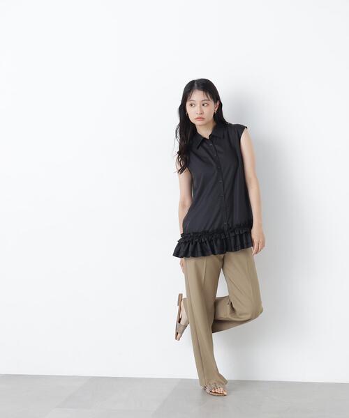 N.(N. Natural Beauty Basic)(エヌエヌナチュラルビューティーベーシック)の「フリルヘムシャツ(シャツ/ブラウス・レディース・ブラック/オフホワイト/ブラウン・フリ-)」の8枚目の写真