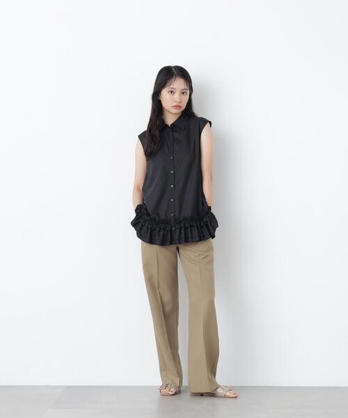 N.(N. Natural Beauty Basic)(エヌエヌナチュラルビューティーベーシック)の「フリルヘムシャツ(シャツ/ブラウス・レディース・ブラック/オフホワイト/ブラウン・フリ-)」の5枚目の写真