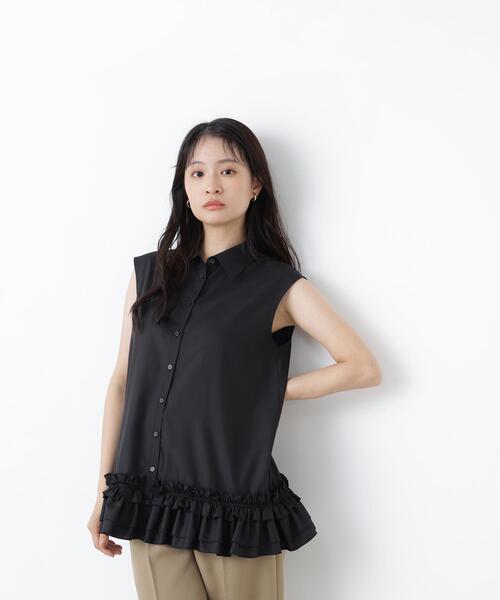 N.(N. Natural Beauty Basic)(エヌエヌナチュラルビューティーベーシック)の「フリルヘムシャツ(シャツ/ブラウス・レディース・ブラック/オフホワイト/ブラウン・フリ-)」の10枚目の写真