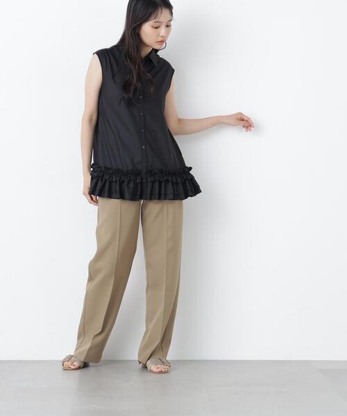 N.(N. Natural Beauty Basic)(エヌエヌナチュラルビューティーベーシック)の「フリルヘムシャツ(シャツ/ブラウス・レディース・ブラック/オフホワイト/ブラウン・フリ-)」の11枚目の写真