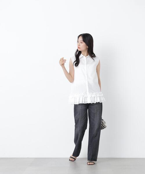 N.(N. Natural Beauty Basic)(エヌエヌナチュラルビューティーベーシック)の「フリルヘムシャツ(シャツ/ブラウス・レディース・ブラック/オフホワイト/ブラウン・フリ-)」の15枚目の写真