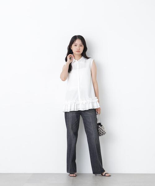N.(N. Natural Beauty Basic)(エヌエヌナチュラルビューティーベーシック)の「フリルヘムシャツ(シャツ/ブラウス・レディース・ブラック/オフホワイト/ブラウン・フリ-)」の17枚目の写真
