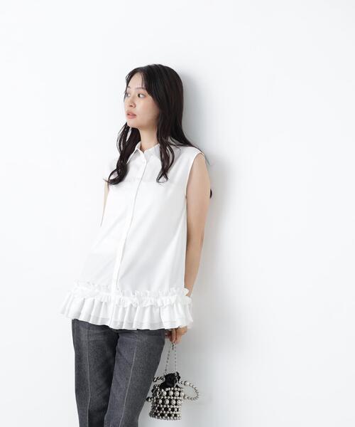 N.(N. Natural Beauty Basic)(エヌエヌナチュラルビューティーベーシック)の「フリルヘムシャツ(シャツ/ブラウス・レディース・ブラック/オフホワイト/ブラウン・フリ-)」の18枚目の写真