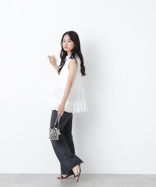 N.(N. Natural Beauty Basic)(エヌエヌナチュラルビューティーベーシック)の「フリルヘムシャツ(シャツ/ブラウス・レディース・ブラック/オフホワイト/ブラウン・フリ-)」の19枚目の写真