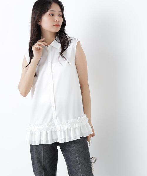 N.(N. Natural Beauty Basic)(エヌエヌナチュラルビューティーベーシック)の「フリルヘムシャツ(シャツ/ブラウス・レディース・ブラック/オフホワイト/ブラウン・フリ-)」の20枚目の写真