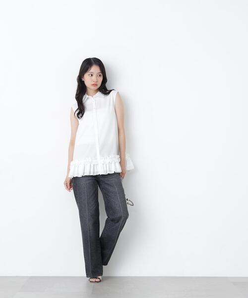 N.(N. Natural Beauty Basic)(エヌエヌナチュラルビューティーベーシック)の「フリルヘムシャツ(シャツ/ブラウス・レディース・ブラック/オフホワイト/ブラウン・フリ-)」の21枚目の写真