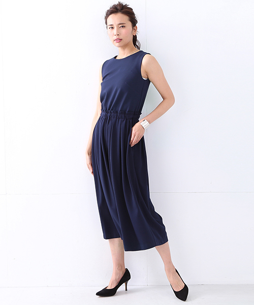 BEAMS LIGHTS Women's（ビームスライツ ウィメンズ）の「BEAMS LIGHTS / 切替ガウチョ オールインワン（つなぎ/オールインワン・レディース・ブラック/ネイビー・38/36/40）」の3枚目の写真