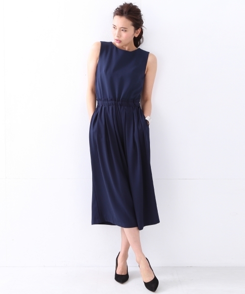 BEAMS LIGHTS Women's（ビームスライツ ウィメンズ）の「BEAMS LIGHTS / 切替ガウチョ オールインワン（つなぎ/オールインワン・レディース・ブラック/ネイビー・38/36/40）」の16枚目の写真