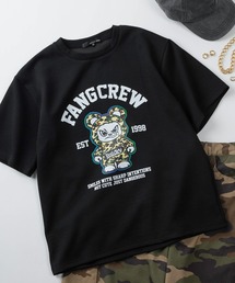 【82】ストリート ベアー グラフィックプリント ポンチ クルーネックTシャツ/接触冷感/吸水速乾/ユニセックス/レディース/メンズ