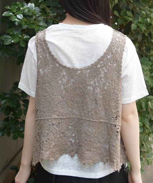 axes femme(アクシーズファム)の「レイヤードプルオーバー(Tシャツ/カットソー・レディース・グレー/モカ・FREE)」の6枚目の写真