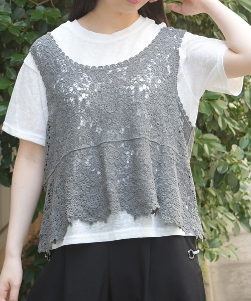 axes femme(アクシーズファム)の「レイヤードプルオーバー(Tシャツ/カットソー・レディース・グレー/モカ・FREE)」の5枚目の写真