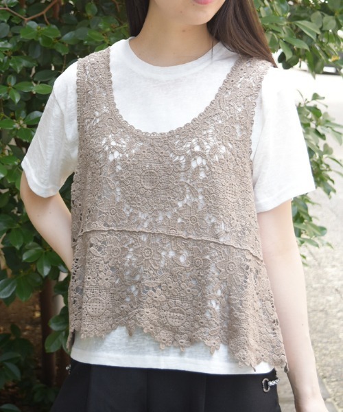 axes femme(アクシーズファム)の「レイヤードプルオーバー(Tシャツ/カットソー・レディース・グレー/モカ・FREE)」の8枚目の写真