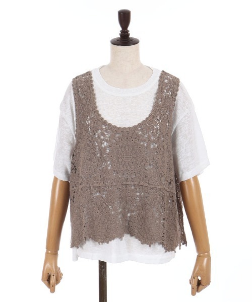 axes femme(アクシーズファム)の「レイヤードプルオーバー(Tシャツ/カットソー・レディース・グレー/モカ・FREE)」の15枚目の写真