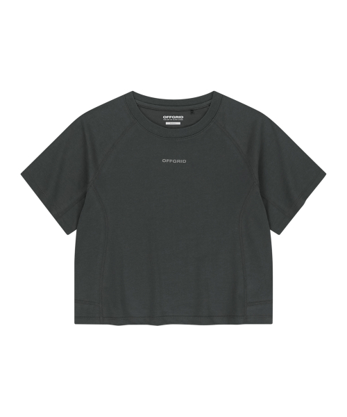 OFFGRID(オフグリッド)の「Wブリジェックスエアロクールクロップ半袖Tシャツ-チャコール(Tシャツ/カットソー・レディース・その他・SMALL/MEDIUM/LARGE)」の1枚目の写真
