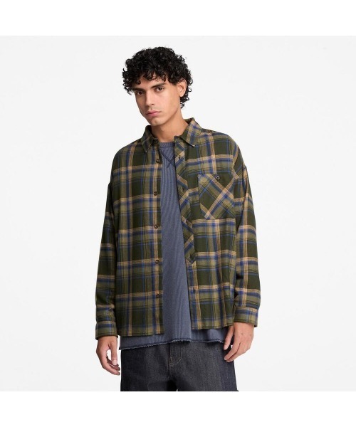 Timberland(ティンバーランド)の「フランネル ヤーンダイ シャツ ユニセックス(シャツ/ブラウス・メンズ・ライトカーキ・LARGE/X-LARGE)」の1枚目の写真