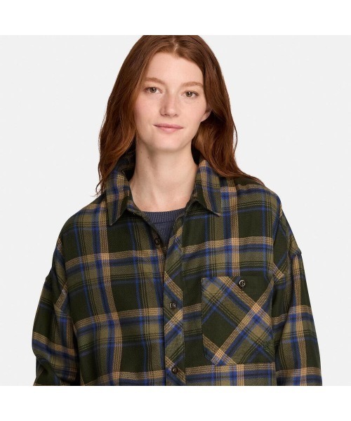 Timberland(ティンバーランド)の「フランネル ヤーンダイ シャツ ユニセックス(シャツ/ブラウス・メンズ・ライトカーキ・LARGE/X-LARGE)」の4枚目の写真