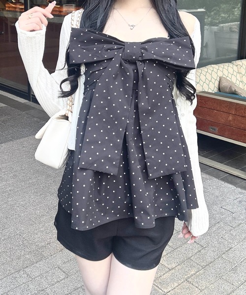 INGNI（イング）の「ラメシアーニットカーディガン（カーディガン/ボレロ・レディース・ピンク/オフホワイト/ブラック・M）」の5枚目の写真