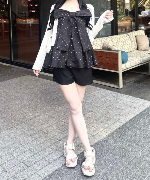 INGNI（イング）の「ラメシアーニットカーディガン（カーディガン/ボレロ・レディース・ピンク/オフホワイト/ブラック・M）」の9枚目の写真