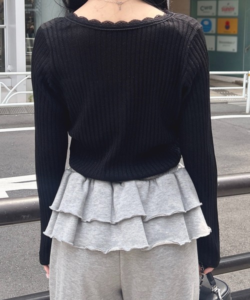 INGNI（イング）の「ラメシアーニットカーディガン（カーディガン/ボレロ・レディース・ピンク/オフホワイト/ブラック・M）」の14枚目の写真