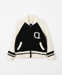 Knit zip-up jumper / BLACK