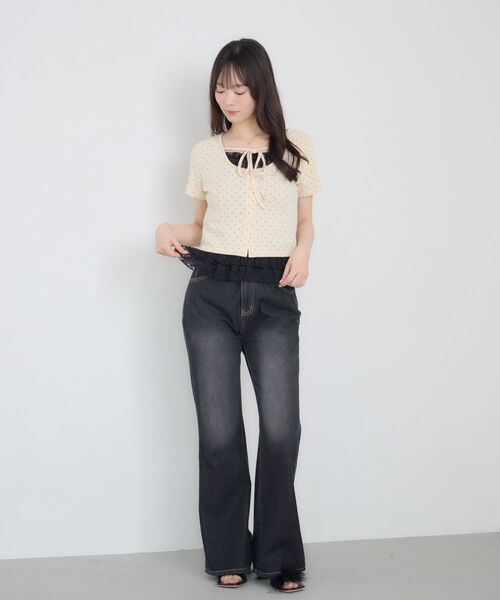 ems excite(エムズエキサイト)の「裾レースドッキングカットソー(Tシャツ/カットソー・レディース・グレー系その他/ブラック系その他4/ホワイト系その他・FREE)」の10枚目の写真