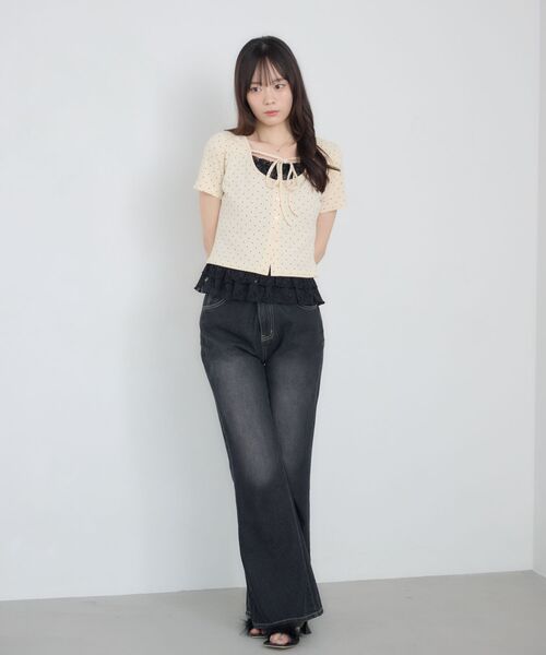 ems excite(エムズエキサイト)の「裾レースドッキングカットソー(Tシャツ/カットソー・レディース・グレー系その他/ブラック系その他4/ホワイト系その他・FREE)」の11枚目の写真