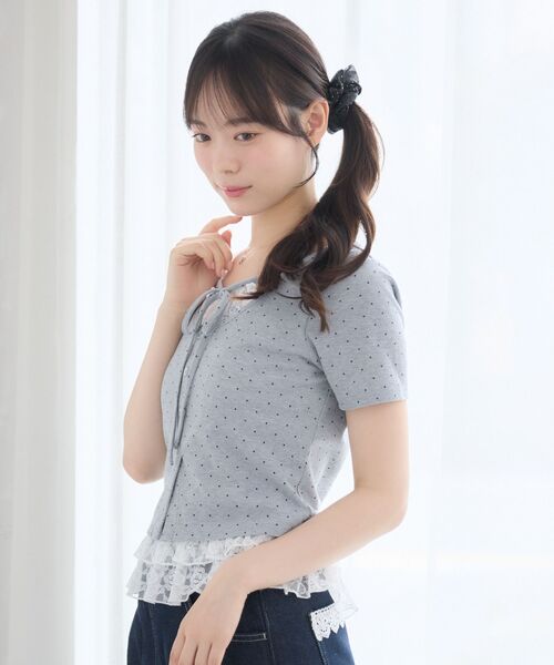 ems excite(エムズエキサイト)の「裾レースドッキングカットソー(Tシャツ/カットソー・レディース・グレー系その他/ブラック系その他4/ホワイト系その他・FREE)」の19枚目の写真