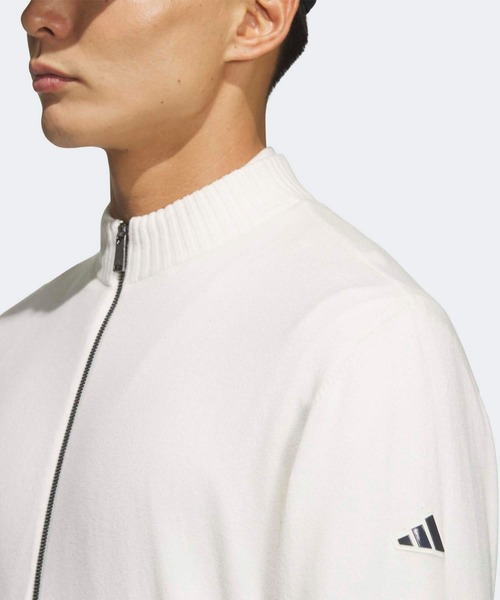 adidas（アディダス）の「防風性に優れた裏地付きフルジップ ニットセーター【adidas Golf/アディダスゴルフ】（ブルゾン・メンズ・オフホワイト・LARGE/XX-LARGE/X-LARGE/MEDIUM/SMALL）」の3枚目の写真