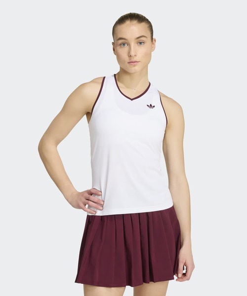 adidas(アディダス)の「テニス クラシック タンクトップ / アディダス adidas(タンクトップ・レディース・ホワイト・XX-LARGE/LARGE/MEDIUM/SMALL/X-LARGE)」の1枚目の写真