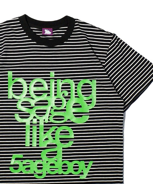 SAGE(セージ)の「SAGE / セイジ being sage Striped S/S Tee(Tシャツ/カットソー・メンズ・グリーン/ピンク・MEDIUM/SMALL)」の9枚目の写真