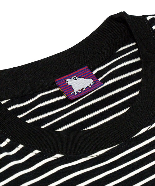 SAGE(セージ)の「SAGE / セイジ being sage Striped S/S Tee(Tシャツ/カットソー・メンズ・グリーン/ピンク・MEDIUM/SMALL)」の3枚目の写真