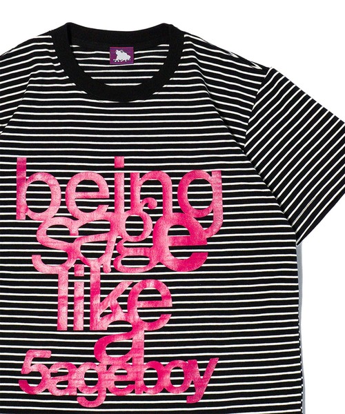 SAGE(セージ)の「SAGE / セイジ being sage Striped S/S Tee(Tシャツ/カットソー・メンズ・グリーン/ピンク・MEDIUM/SMALL)」の6枚目の写真