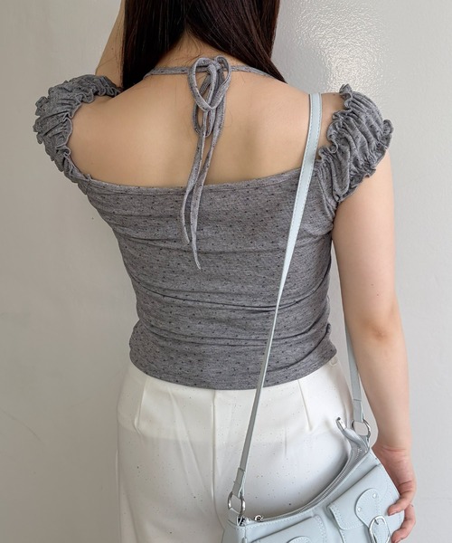 frunco(フランコ)の「【ZOZOTOWN限定】フロントリボン花柄レーストップス(Tシャツ/カットソー・レディース・ホワイト/ブルー/グレー・FREE)」の6枚目の写真