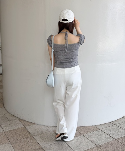 frunco(フランコ)の「【ZOZOTOWN限定】フロントリボン花柄レーストップス(Tシャツ/カットソー・レディース・ホワイト/ブルー/グレー・FREE)」の9枚目の写真
