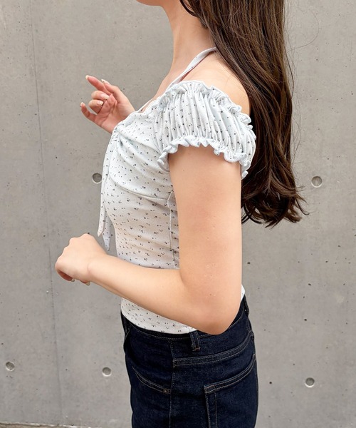 frunco(フランコ)の「【ZOZOTOWN限定】フロントリボン花柄レーストップス(Tシャツ/カットソー・レディース・ホワイト/ブルー/グレー・FREE)」の11枚目の写真