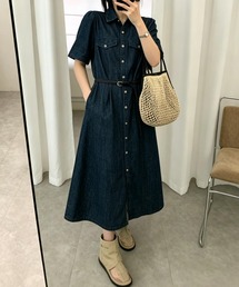 デニムシャツワンピース